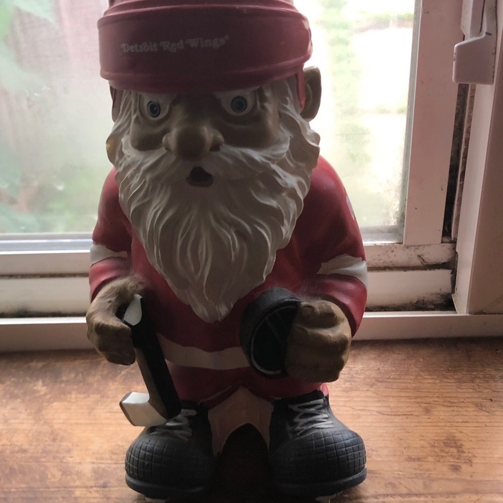 Red Hockey Santa Figurine